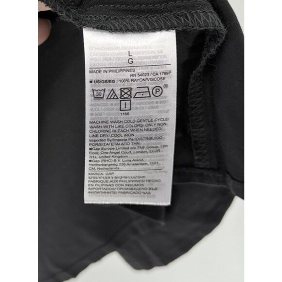 GAP Women’s Black Puff Sleeve Button Mini Dress Size L Preppy Normcore Simple - Picture 6 of 12